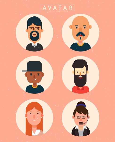 ludzkie avatar kolekcji runda izolacji kolorowe postacie