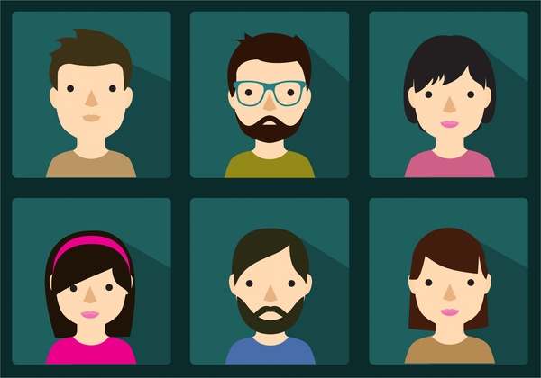 Human Faces Collection Various Styles Design