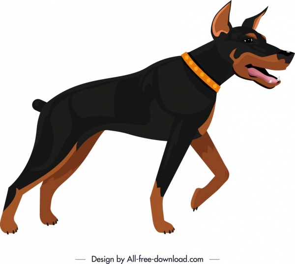 graphisme de dessin animé de couleur de chien de chasse