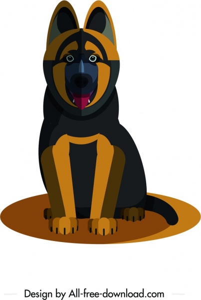 الصيد الكلب رمز الظلام الأسود البني تصميم