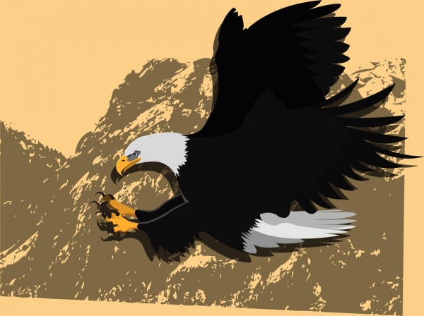 орел охота значок горы фон