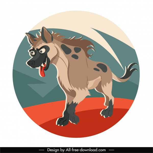 hyena animal icon kartun karakter sketsa