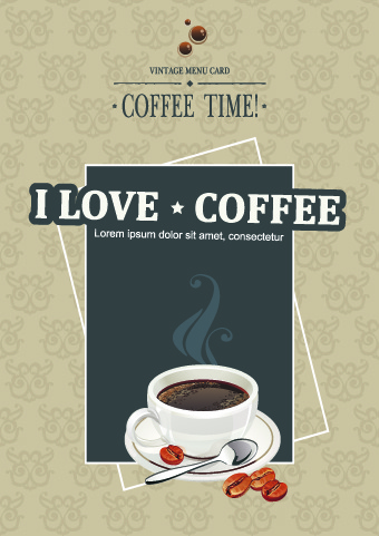 amo il caffè tema poster design vettoriale
