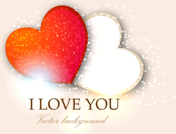 Ich liebe Sie zwei Herzen Valentinstag Hintergrund