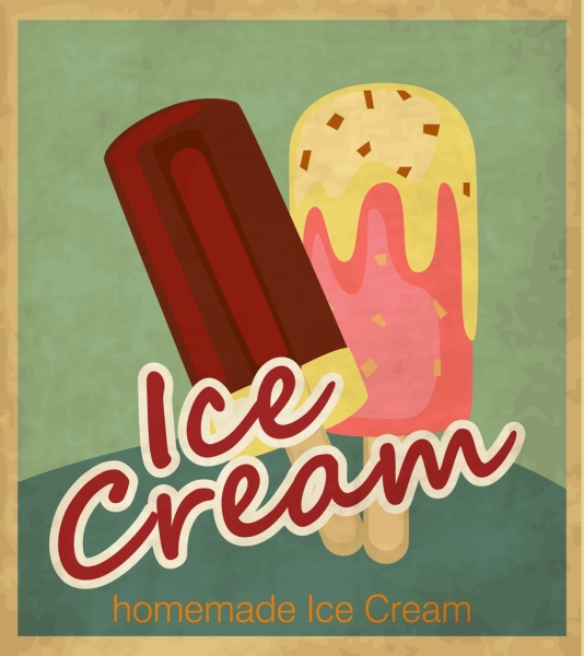 telón de fondo de helado de colores diseño retro