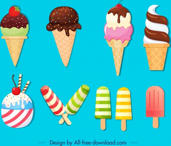 霜淇淋背景五顏六色的現代設計