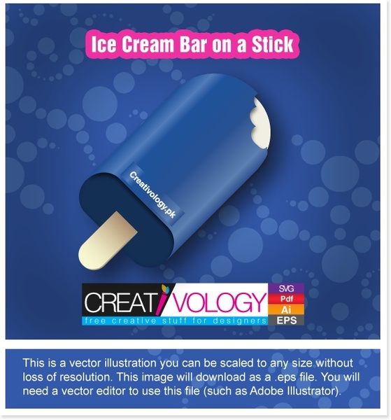 아이스크림 배경 빛나는 3D 아이콘 블루 장식