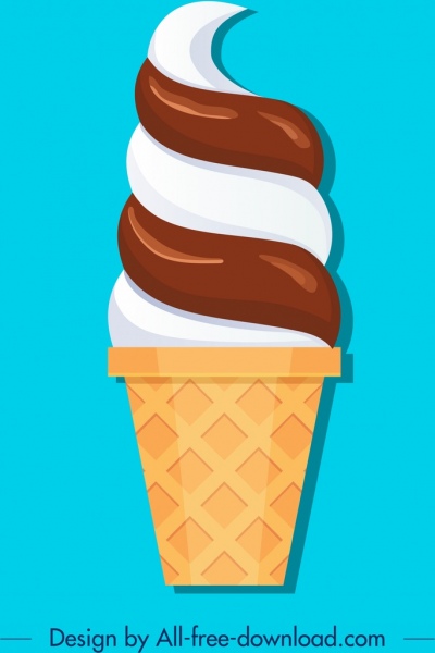 biểu tượng kem sữa sô cô la chủ đề xoắn trang trí