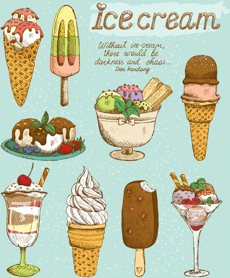 アイスクリームのレトロなスタイルのアイコン ベクトル