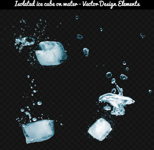 Ice Cube With Water Vector Background