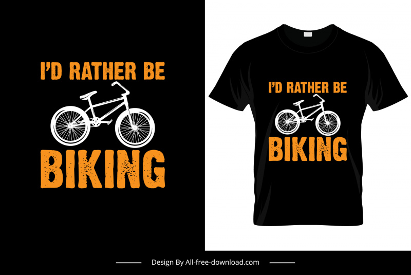 id lebih suka bersepeda kutipan tshirt template kontras teks klasik sketsa sepeda