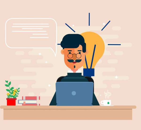 Idee Konzept Hintergrund männliche Manager Büroraum-Icons