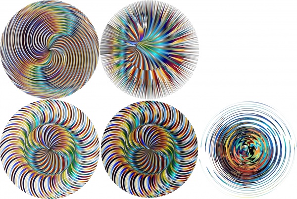Illusion-Kaleidoskop-Muster-Kreis-sets