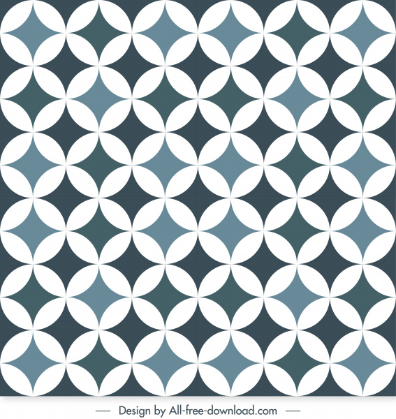 plantilla de patrón de ilusión que repite la combinación de círculos simétricos