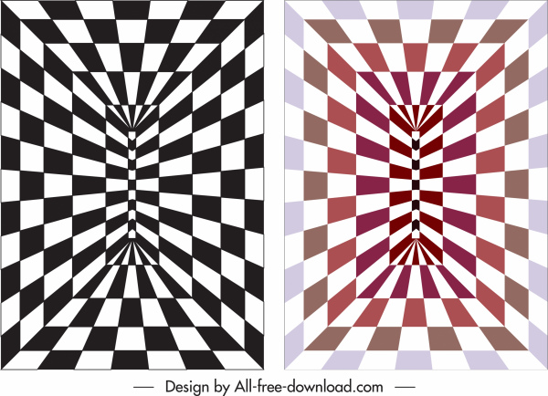 fondos ilusorias deforma geométrica cuadros decoración 3d