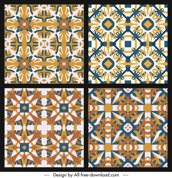 template Ilusif pola klasik mengulangi simetris mulus dekorasi