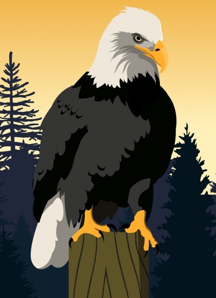 imposição de ícone de águia colorido projeto dos desenhos animados