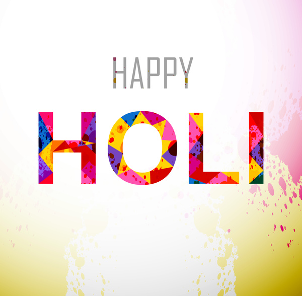 India festival holi bahagia percikan terang warna-warni perayaan vektor desain