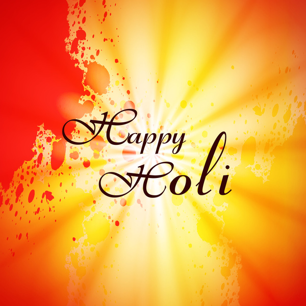 indiano felice holi festival splash luminoso colorato celebrazioni disegno vettoriale
