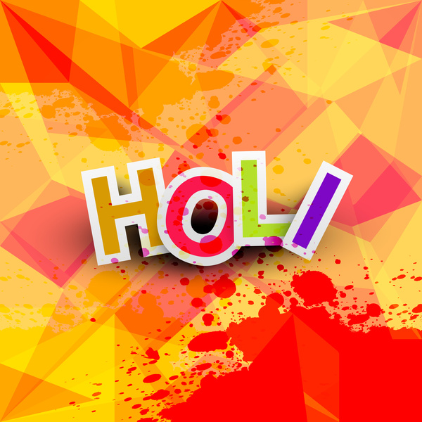 indiano felice holi festival splash luminoso colorato celebrazioni disegno vettoriale