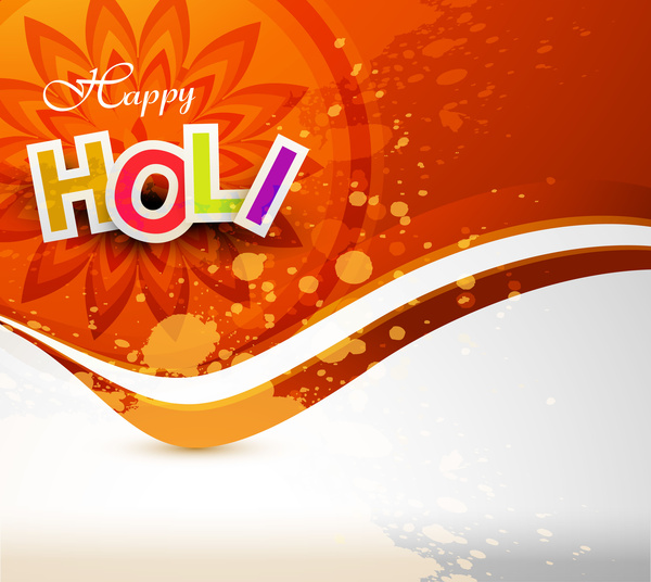 indienne joyeux holi festival splash lumineux colorés célébrations vector design
