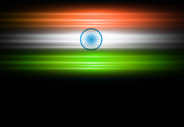 Индийский флаг черный яркий стильный Триколор вектор