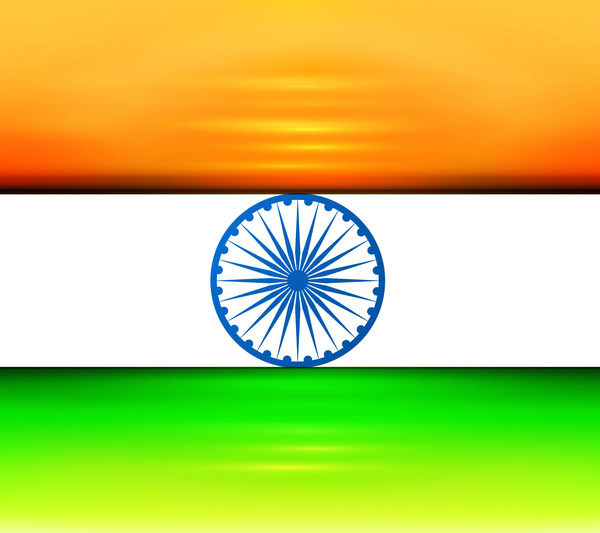 ภาพเวกเตอร์สีสันไตรรงค์สว่างธงชาติอินเดีย