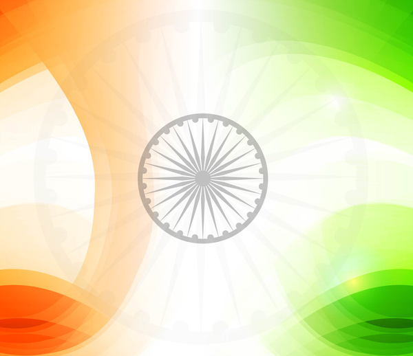 印度國旗三色波向量假日