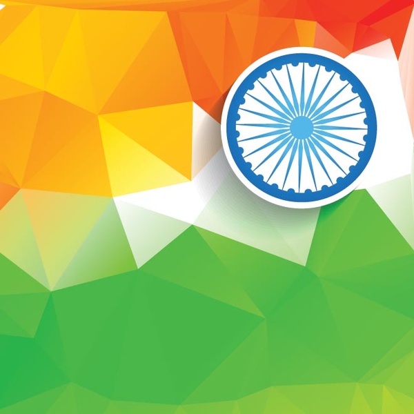 vetor de fundo bandeira indiana cor dia da independência do mosaico