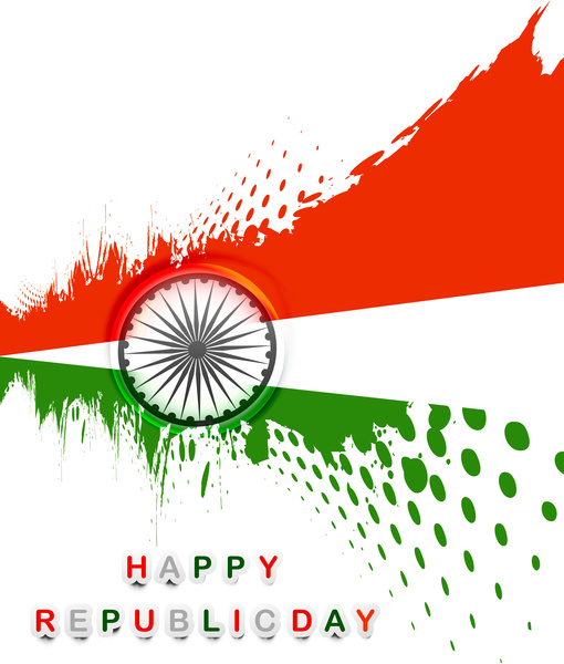 bendera India grunge tiga warna fantastis gelombang