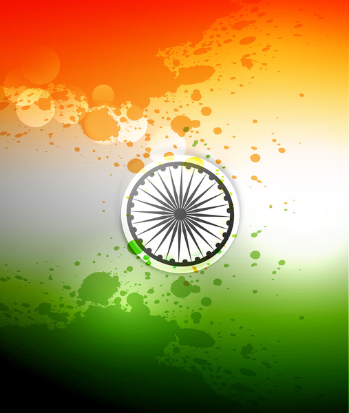 인도 독립 기념일 배경 벡터에 대 한 세련 된 일러스트 플래그