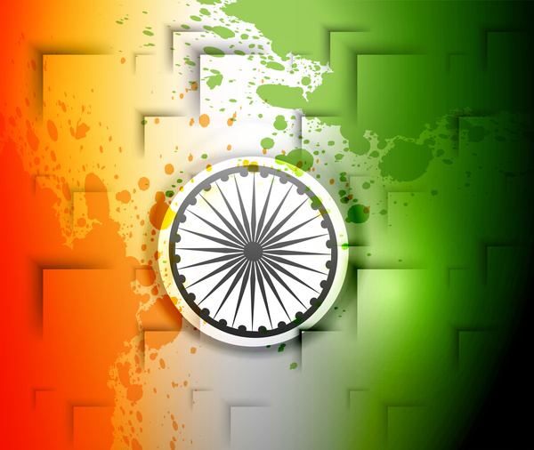 bendera India bergaya ilustrasi untuk hari kemerdekaan latar belakang vektor