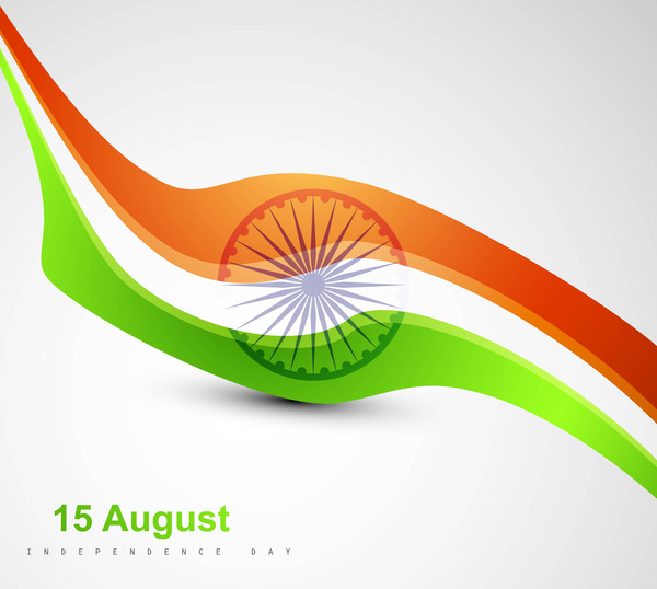 Indian Flag elegante tricolor vector de onda