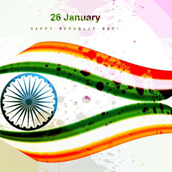 bendera India gelombang bergaya ilustrasi untuk hari kemerdekaan latar belakang vektor