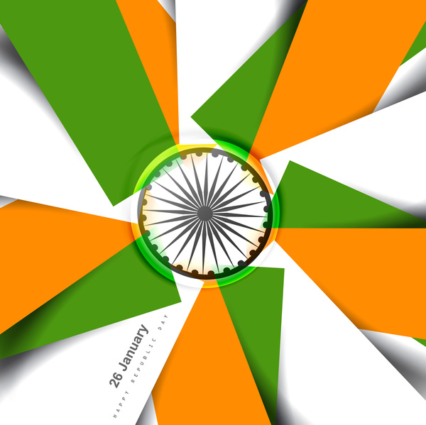 indische Flagge stilvolle Welle Illustration für Unabhängigkeitstag Hintergrund Vektor