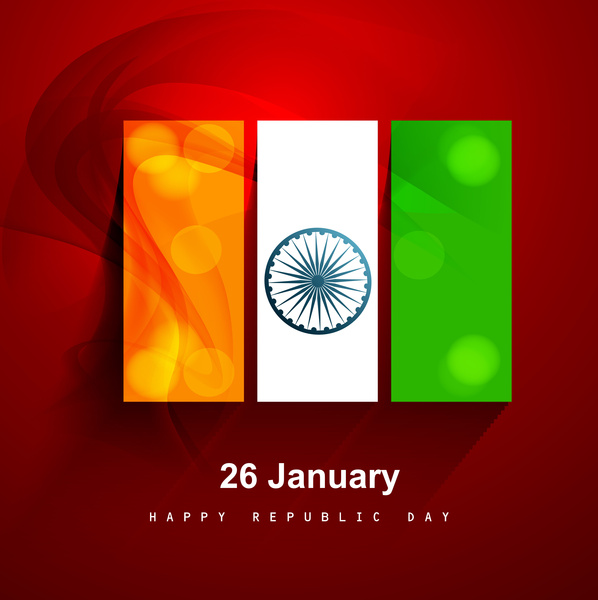 独立日背景矢量的印度国旗时尚波图