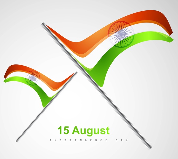 bendera India gelombang bergaya vektor desain