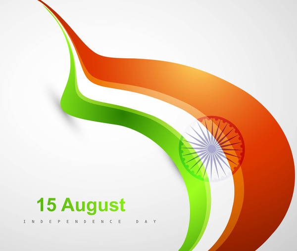 bendera India gelombang bergaya vektor ilustrasi