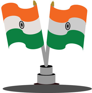 印度友谊国旗矢量剪贴画