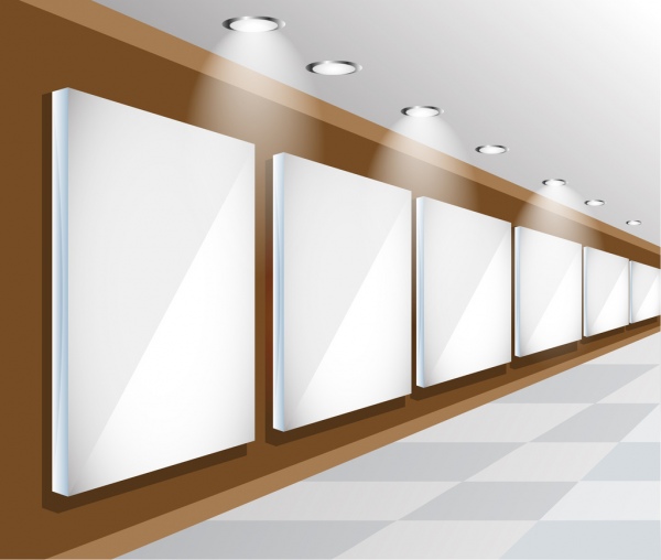 desain panel iklan dalam ruangan dekorasi cahaya bersinar terang