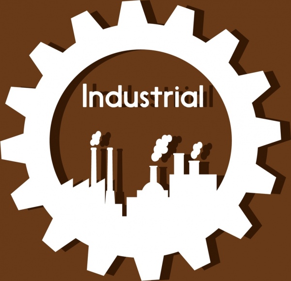 desain logo industri gear dan pabrik ikon gaya