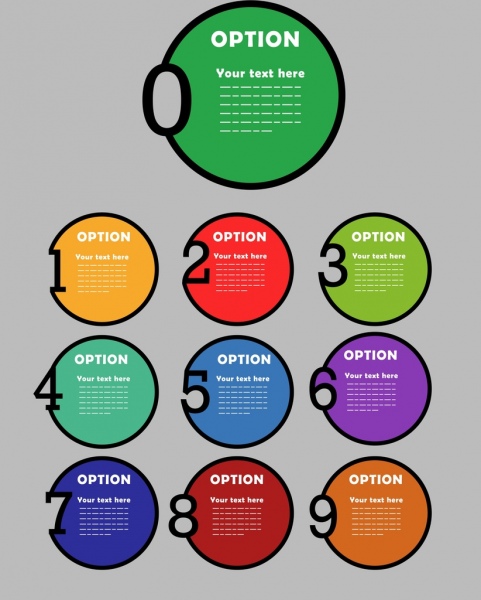 infographic nền đầy màu sắc bằng phẳng vòng số trang trí
