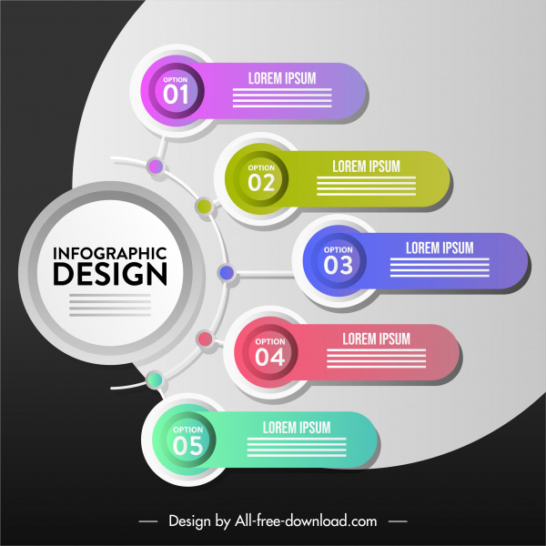 infografik afiş renkli modern düz şekiller dekor