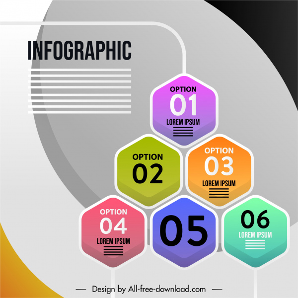 infografik afiş şablonu renkli modern düz tasarım