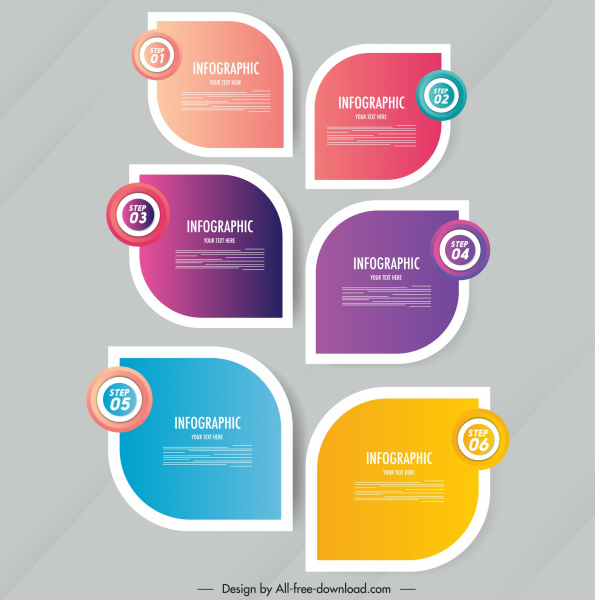 infografik dekor elemanları modern renkli düz yuvarlak şekiller