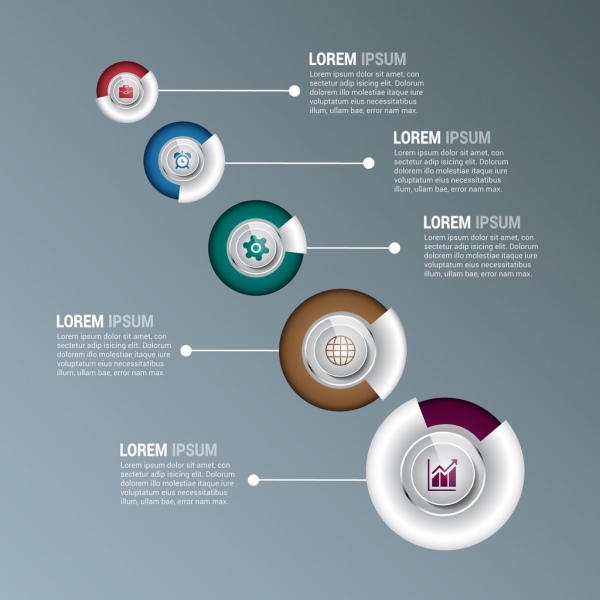 Elementos de diseño de los círculos de colores decoracion infografia