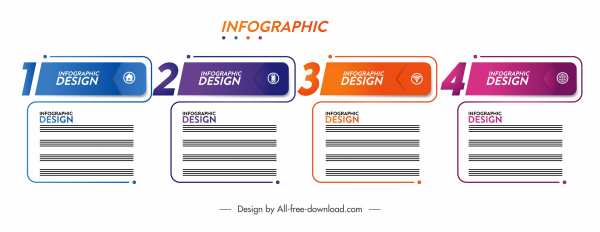 elemen desain infografis bentuk kuadrat datar modern
