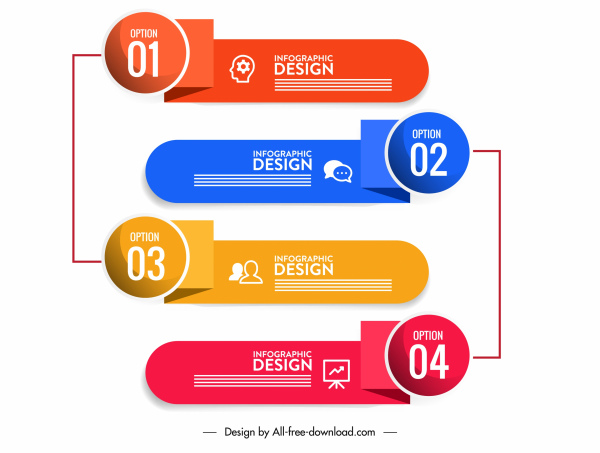 elemen desain infografis bentuk horizontal 3d modern