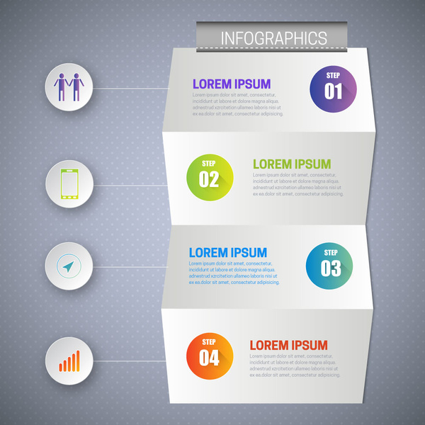 Infografik-Design mit 3d gefalteten Seite