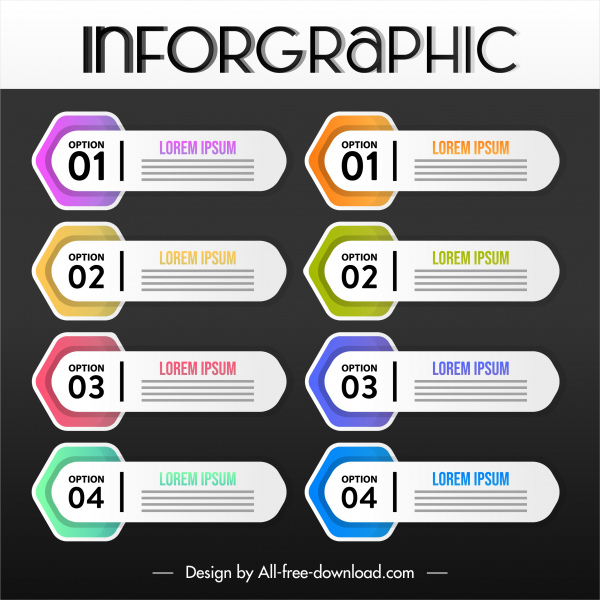 インフォグラフィックポスターテンプレート現代の水平モックアップ図形